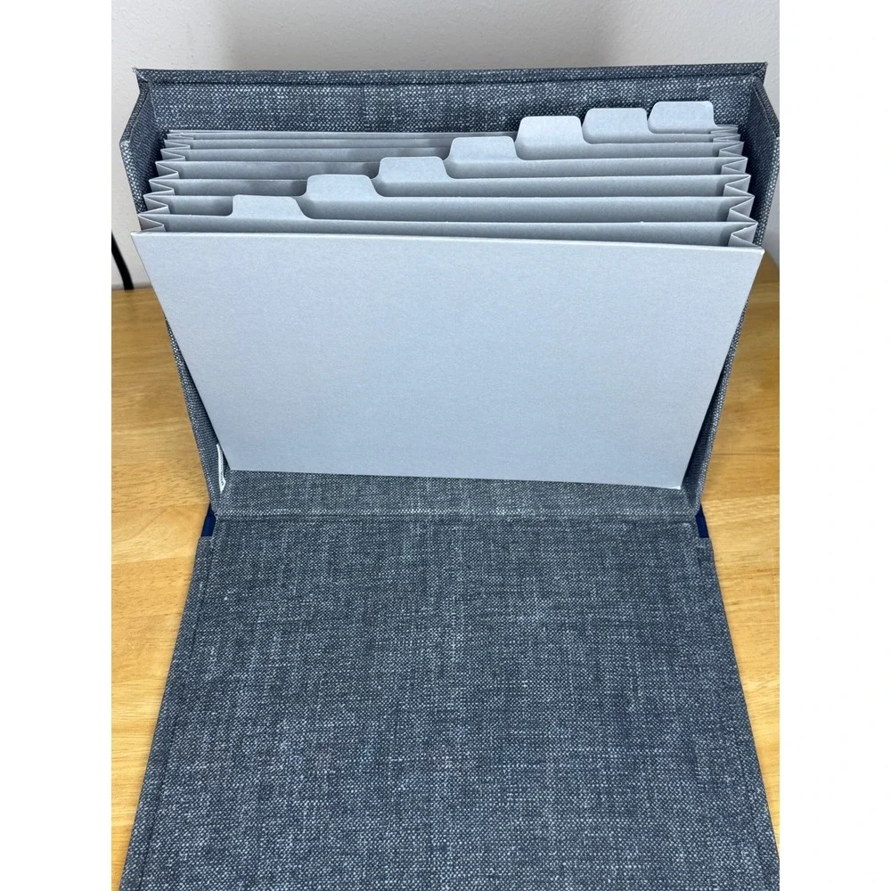 Hearth & Hand Magnolia Cloth Expanding File Folder Organizer‎ Blue Gray Shelf